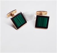 Manschettenknöpfe Soprana Gioielleria Herr in Gold Malachite OG ONICE MALACHITE - OG ONICE MALACHITE